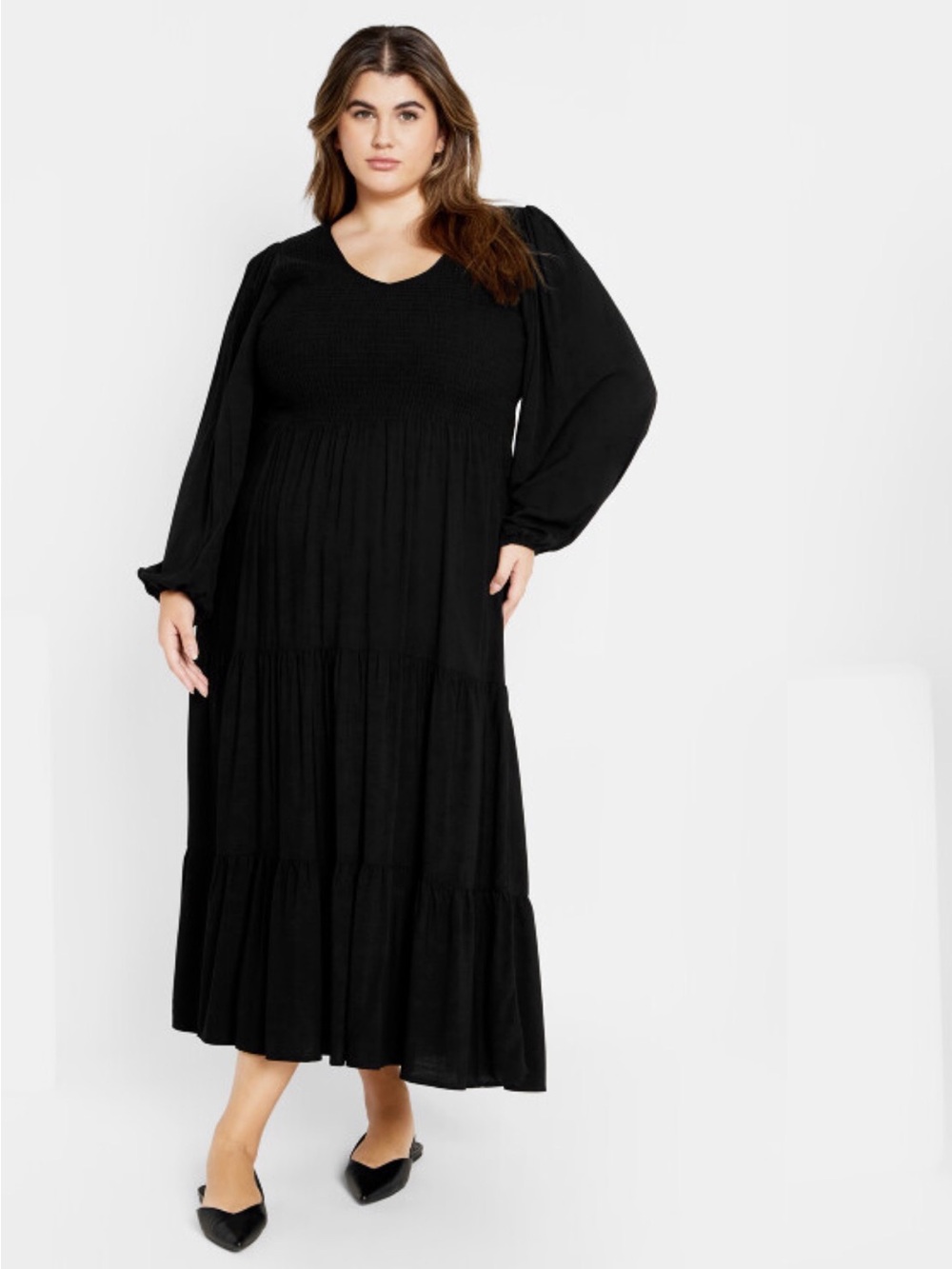 City Chic Athena Freya- Black Maxi Dress